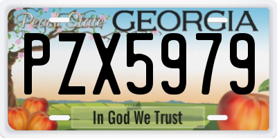 GA license plate PZX5979