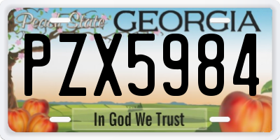 GA license plate PZX5984