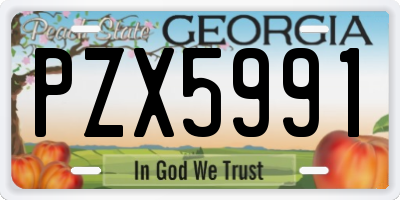GA license plate PZX5991