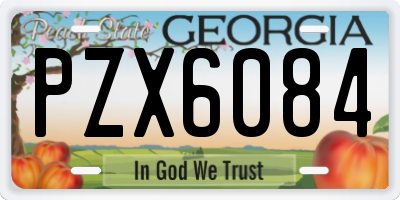 GA license plate PZX6084