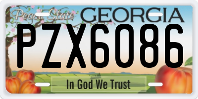 GA license plate PZX6086
