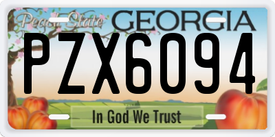 GA license plate PZX6094