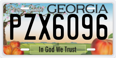 GA license plate PZX6096