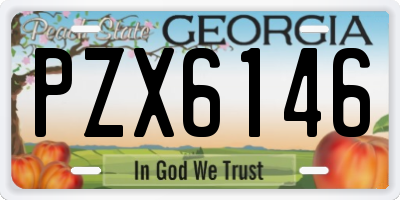 GA license plate PZX6146