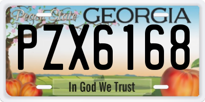 GA license plate PZX6168