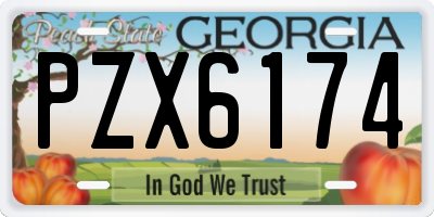 GA license plate PZX6174