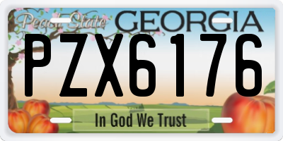 GA license plate PZX6176