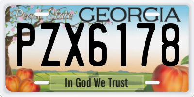 GA license plate PZX6178