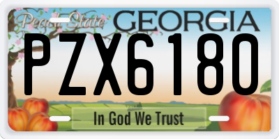 GA license plate PZX6180