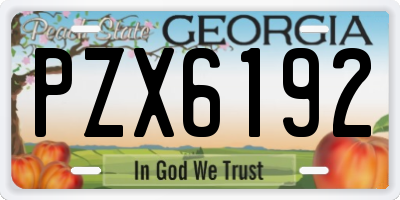 GA license plate PZX6192