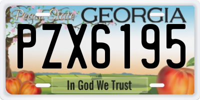 GA license plate PZX6195