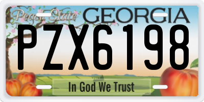GA license plate PZX6198