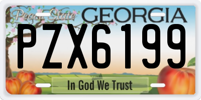 GA license plate PZX6199