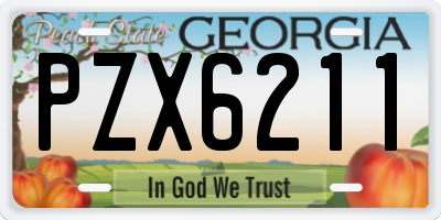 GA license plate PZX6211