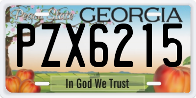 GA license plate PZX6215