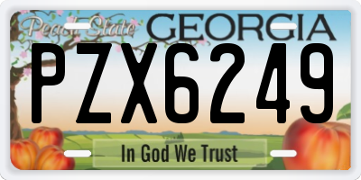 GA license plate PZX6249