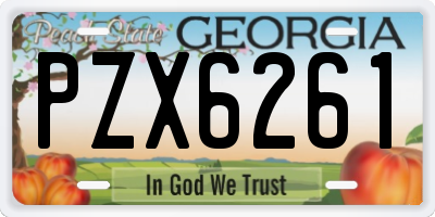 GA license plate PZX6261