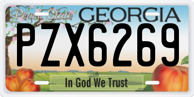 GA license plate PZX6269
