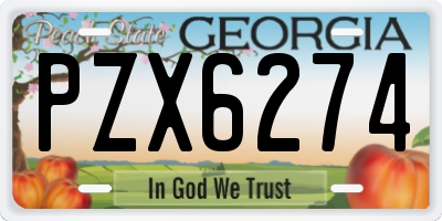 GA license plate PZX6274