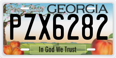 GA license plate PZX6282