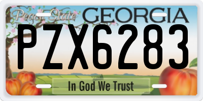 GA license plate PZX6283