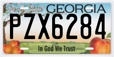 GA license plate PZX6284