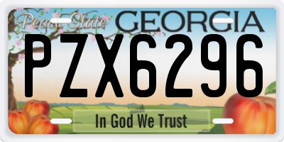 GA license plate PZX6296