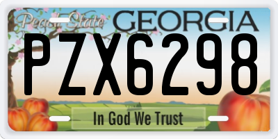 GA license plate PZX6298