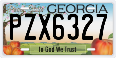 GA license plate PZX6327