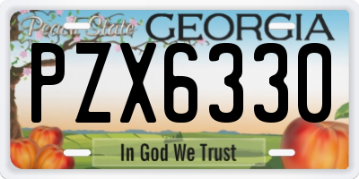 GA license plate PZX6330