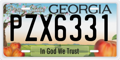GA license plate PZX6331