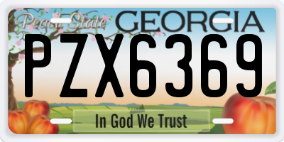 GA license plate PZX6369