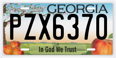 GA license plate PZX6370