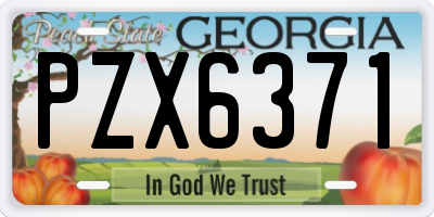 GA license plate PZX6371