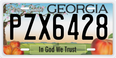 GA license plate PZX6428