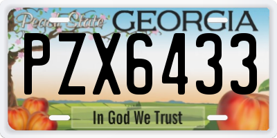 GA license plate PZX6433