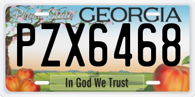 GA license plate PZX6468