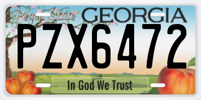 GA license plate PZX6472