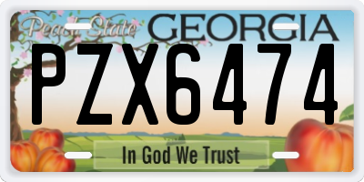 GA license plate PZX6474