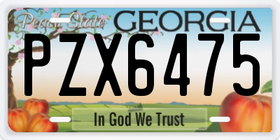 GA license plate PZX6475