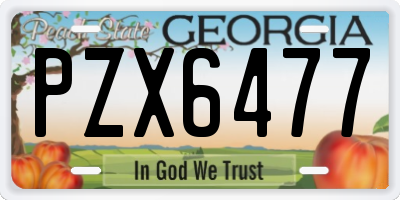 GA license plate PZX6477