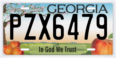 GA license plate PZX6479