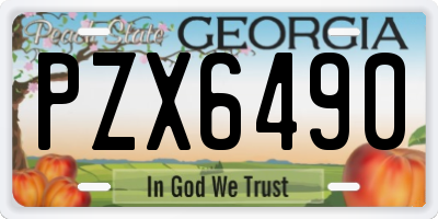 GA license plate PZX6490
