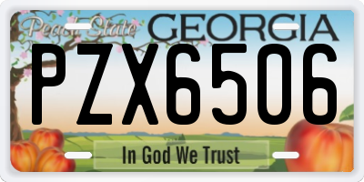GA license plate PZX6506