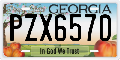 GA license plate PZX6570