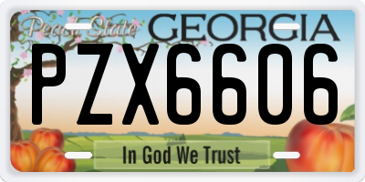 GA license plate PZX6606