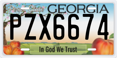GA license plate PZX6674
