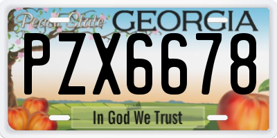 GA license plate PZX6678