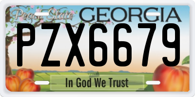 GA license plate PZX6679