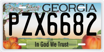 GA license plate PZX6682